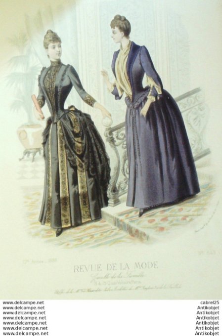 Gravure Mode La Gazette 1888 # 843 (Old Fashion plate)