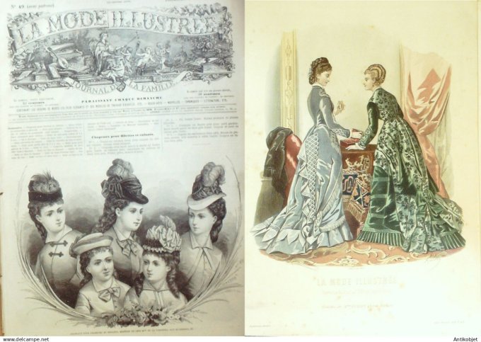 La Mode illustrée journal + gravure associée 1876 # 49