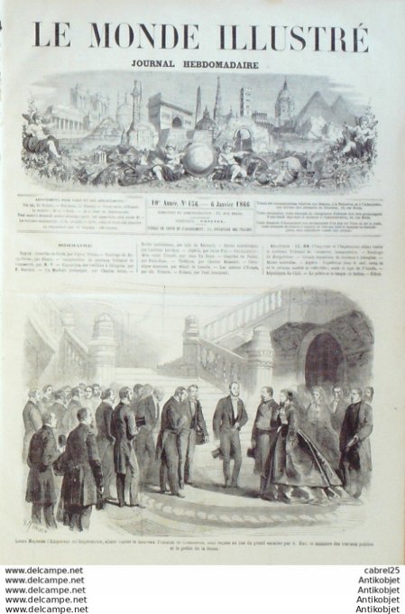 Le Monde illustré 1866 n°456 Algérie Geryville N'kraila Cap Lindeles Angleterre Islington Smithfield