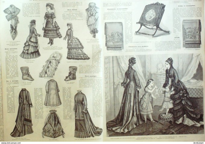 La Mode illustrée journal + gravure associée 1876 # 49