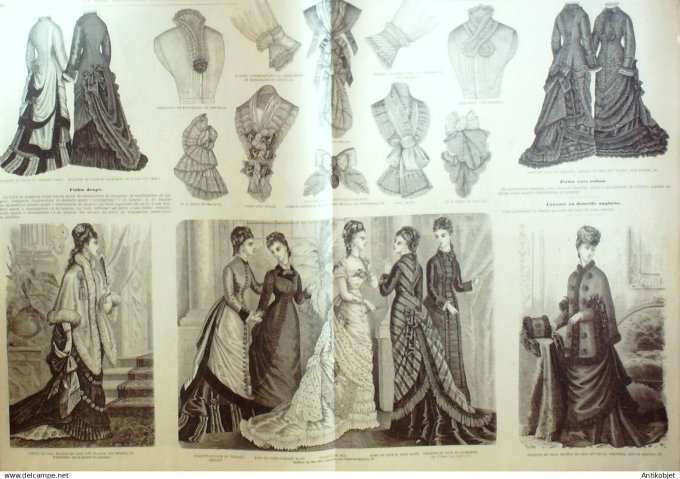 La Mode illustrée journal + gravure associée 1876 # 49