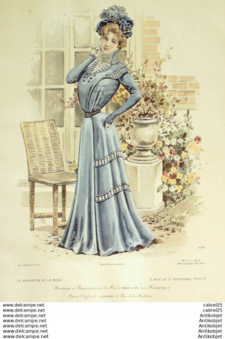 Gravure Mode Le Moniteur 1898 # 37 (Old Fashion plate)