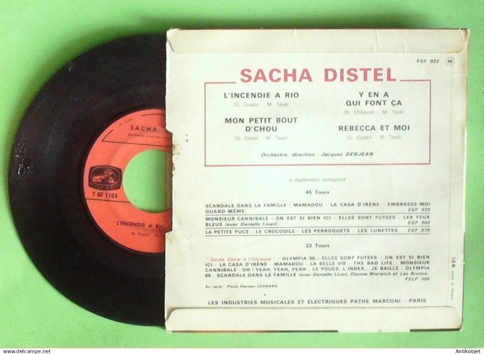 Distel Sacha 45T EP L'incendie à  Rio 1966