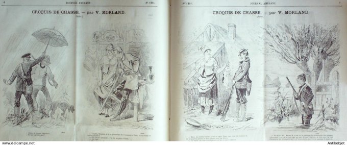 Le Journal Amusant 1884 # 1464 Croquis de chasse par Morland