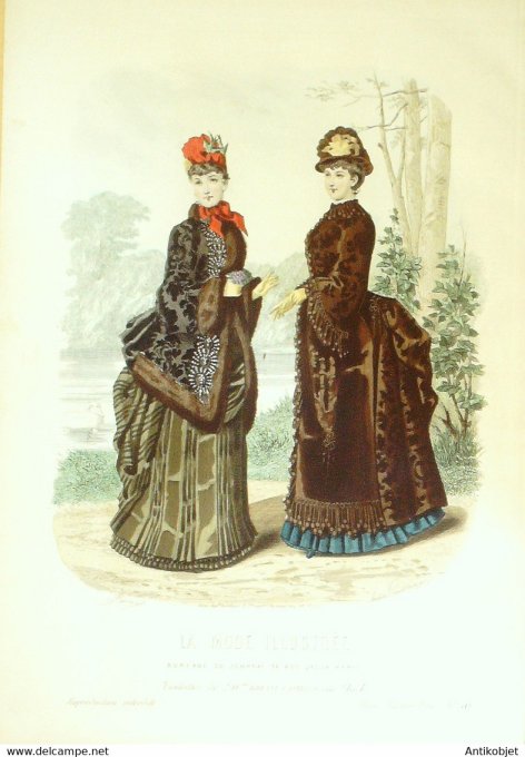 Gravure de mode La Mode illustrée 1884 n°50 (Maison Bréant-Castel)