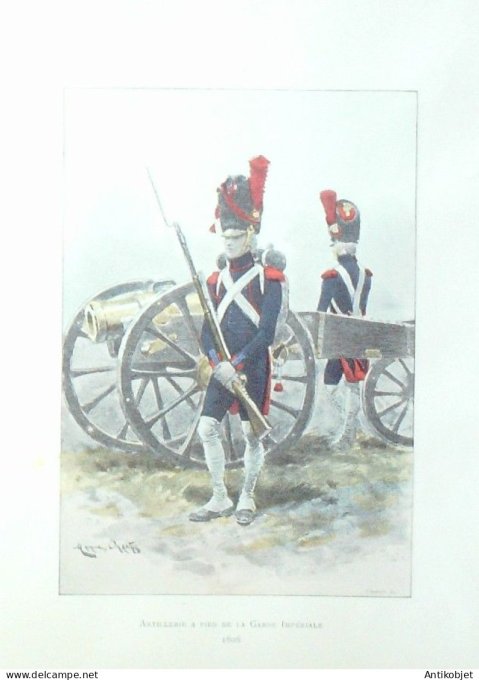 Artilleurs à pied de la Garde Impériale en 1808 signé Maurice Orange