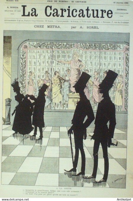 La Caricature 1886 #316 Chez Metra Sorel Gino Gommeux Job Frasqueville Trock Draner