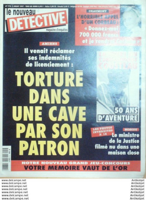 Détective 1997 # 772 Chaumont Chateauroux Avignon Yves Cousteau Amiens Grenoble