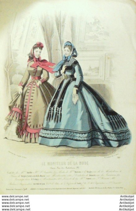 Gravure Mode Le Moniteur 1865 # 768 (Old Fashion plate)