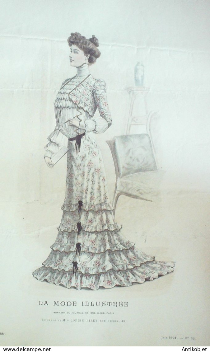 Gravure Mode illustree 1901 # 24 (Old Fashion plate) RARE