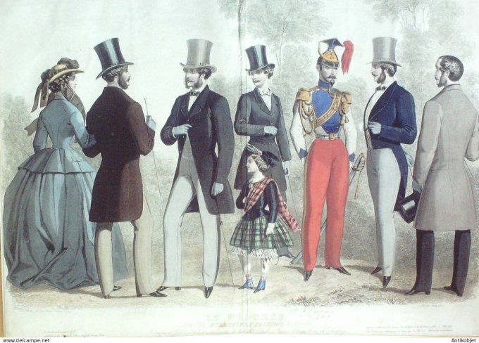 Gravure Mode Le Progres 1857- 6 (Old Fashion plate) Rare