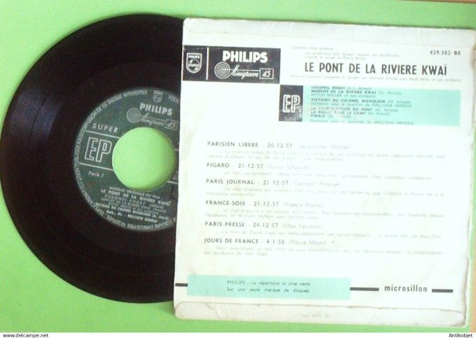 Le Pont de la Rivière Kwaï Film 45T EP Mitch Miller 1957