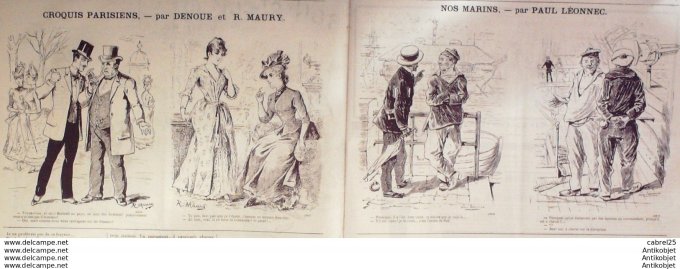 Le Journal Amusant 1886 n°1565 Excursionnistes Maury Saintonge Gautier La Mer Mars