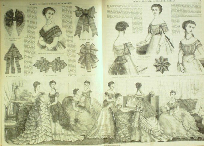 Journal Mode illustrée 1869 #  5 Toilettes de bal