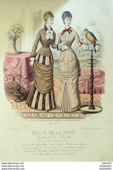 Gravure de mode Revue de la mode Gazette 1879 n°369 (Maison Martin Plument)