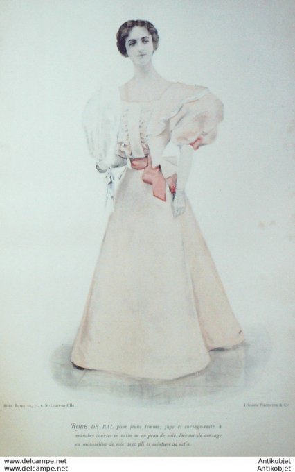 La Mode pratique 1896 # 14 Robe de bal en satin