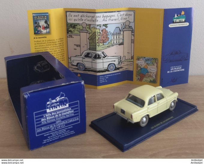 Tintin Bijoux de la Castafiore Alfa Roméo Giulietta des Journalistes 1960 Atlas 1:43