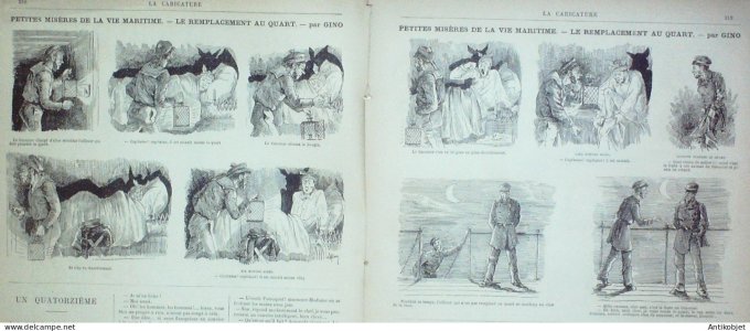 La Caricature 1882 #132 Papas terribles Caran d'Ache délices de Bullier Bach  Trock