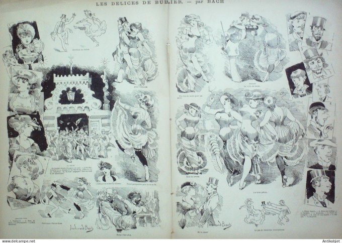 La Caricature 1882 #132 Papas terribles Caran d'Ache délices de Bullier Bach  Trock