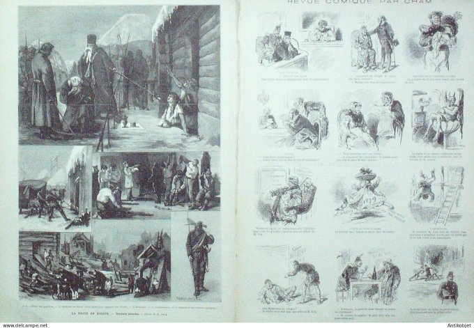 Le Monde illustré 1879 n°1145 Nice (06) bataille des fleurs Russie la peste