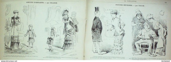 La Caricature 1882 #132 Papas terribles Caran d'Ache délices de Bullier Bach  Trock