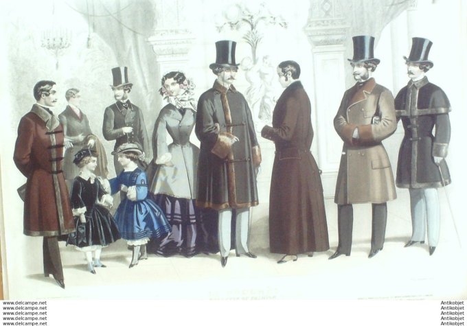 Gravure Mode Le Progres 1856-12 (Old Fashion plate) Rare