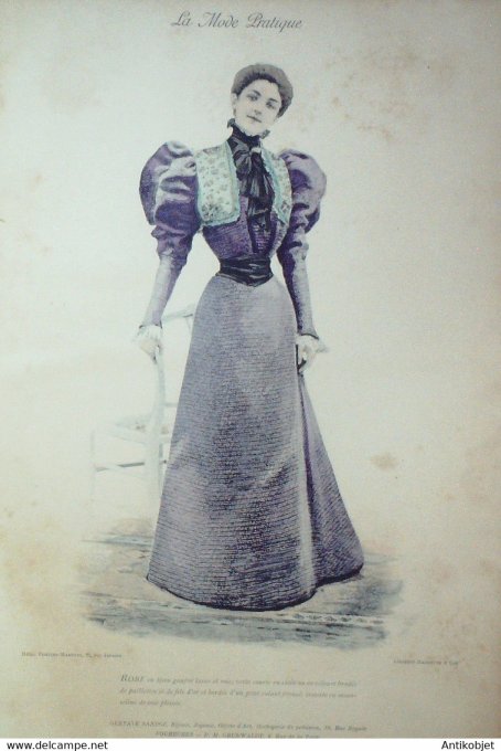 La Mode pratique 1896 # 50 Robe en tissu laine et soie