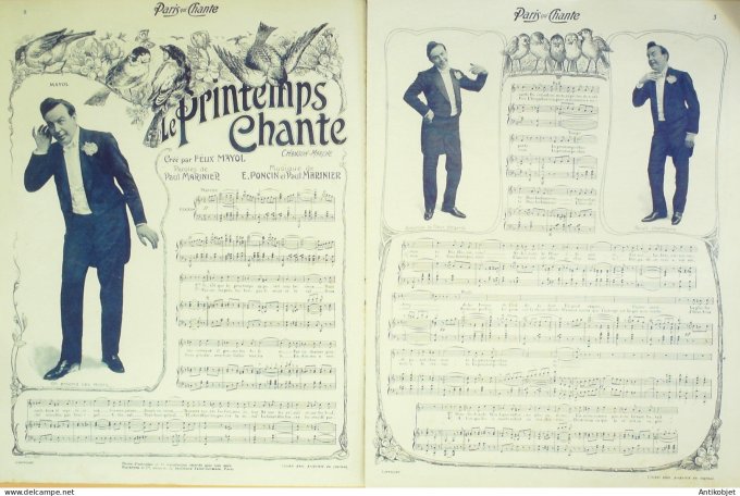 Paris qui chante 1903 n° 25 Mayol Barde Dona Debroussy Max Morel Gerville