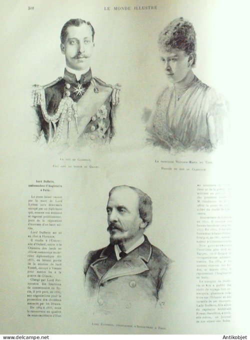 Le Monde illustré 1891 n°1812 Caire Chyites Persane Thiers (63) Allemagne Aix-la-Chapelle