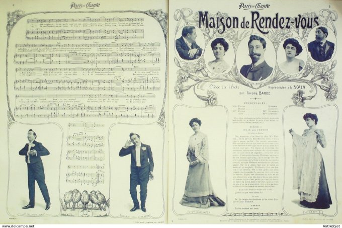 Paris qui chante 1903 n° 25 Mayol Barde Dona Debroussy Max Morel Gerville