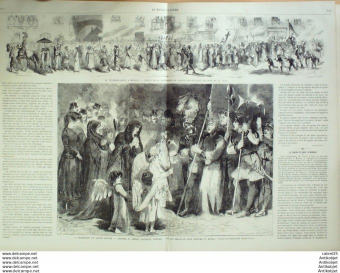 Le Monde illustré 1867 n°574 Compiegne (60) Guadeloupe Ethiopie Roi Du Tigre Roubaix (59) Carnac (56