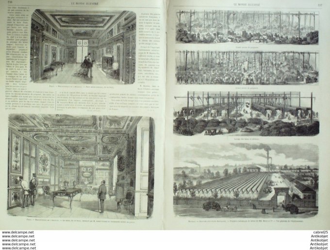 Le Monde illustré 1867 n°574 Compiegne (60) Guadeloupe Ethiopie Roi Du Tigre Roubaix (59) Carnac (56