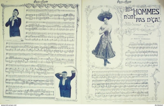 Paris qui chante 1903 n° 25 Mayol Barde Dona Debroussy Max Morel Gerville