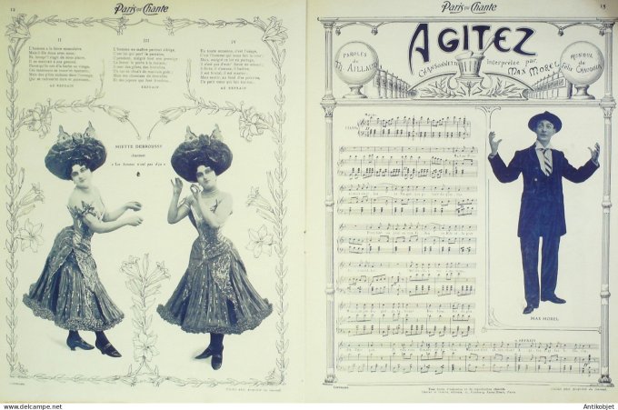 Paris qui chante 1903 n° 25 Mayol Barde Dona Debroussy Max Morel Gerville