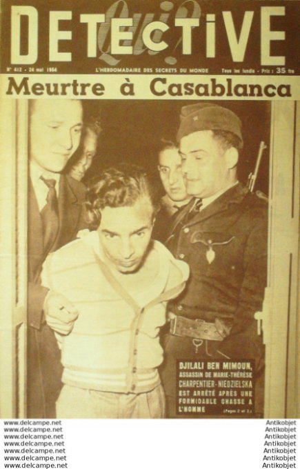 Détective 1954 # 412 Golfe Juan Coupière Tréport Puyloubier Thièvres