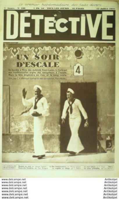 Détective 1934 n°298 dpt 06-56-78-95 Thèbes