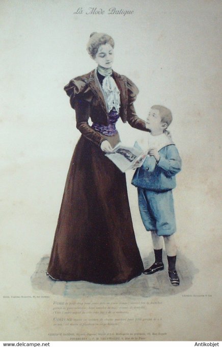 La Mode pratique 1896 # 51 Robes en drap et costume velours