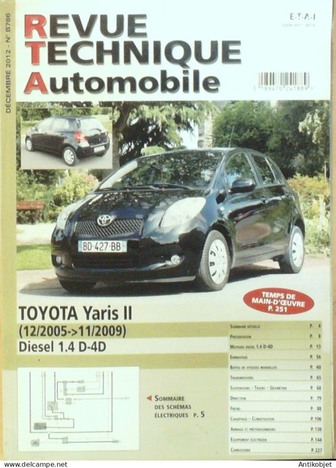Revue Tech. Automobile 2012 n°B766 Toyota Yaris II