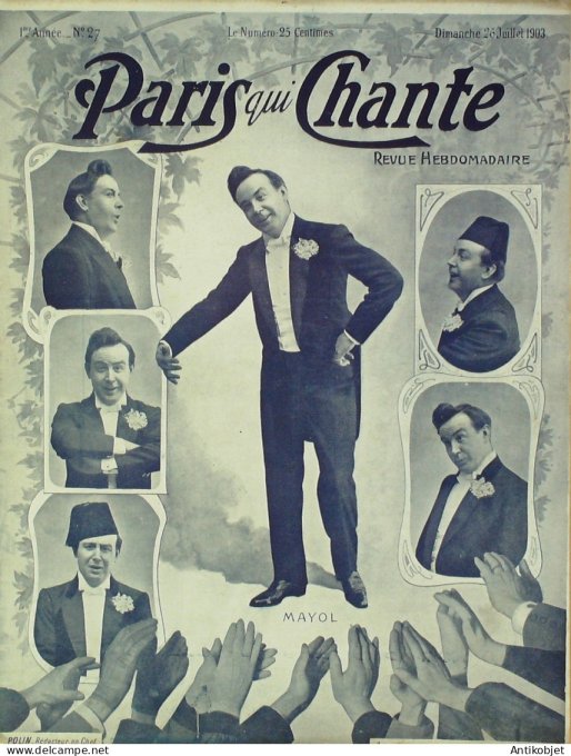 Paris qui chante 1903 #27 Mayol Rictus Fleuron Barde Willy Ablamowicz Pavart