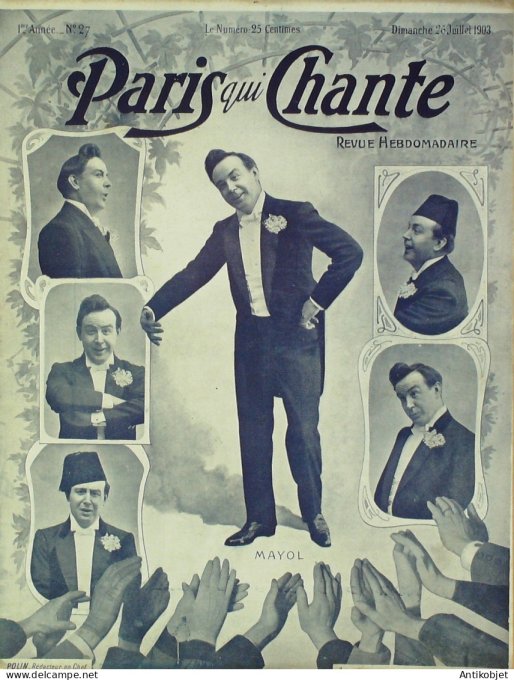 Paris qui chante 1903 n° 27 Mayol Rictus Fleuron Barde Willy Ablamowicz Pavart