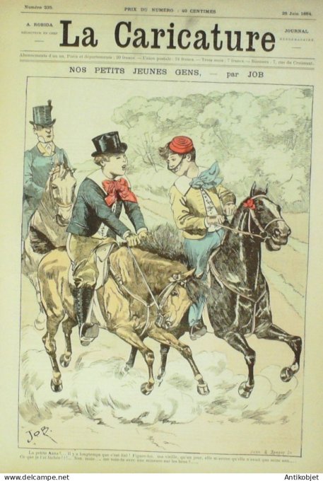 La Caricature 1884 #235 Jeunes gends Job Combat de marathon Ste-Lise fleuron  Robida
