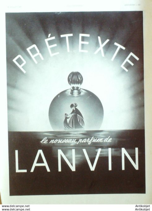 Publicite Cosmetique Lanvin 1937