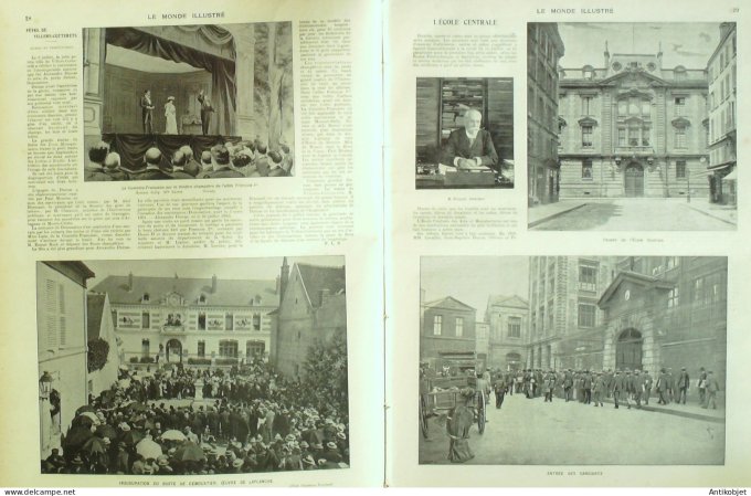 Le Monde illustré 1902 n°2363 Villers-Cotterets (02) Turin Troyes (10) Puteaux (92) Rouget de L'Isle