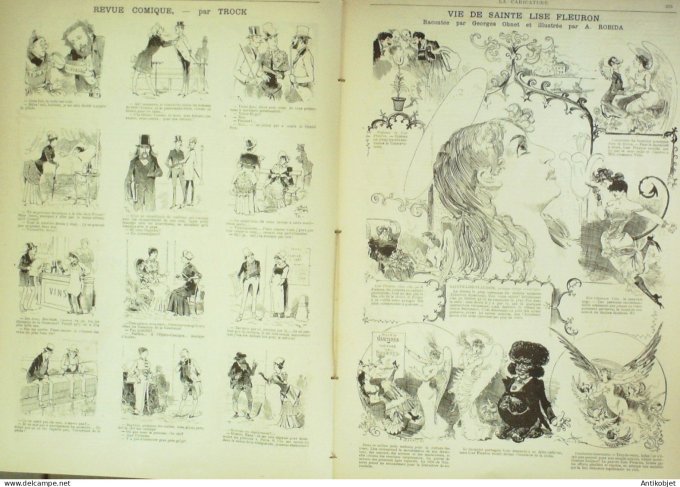 La Caricature 1884 #235 Jeunes gends Job Combat de marathon Ste-Lise fleuron  Robida