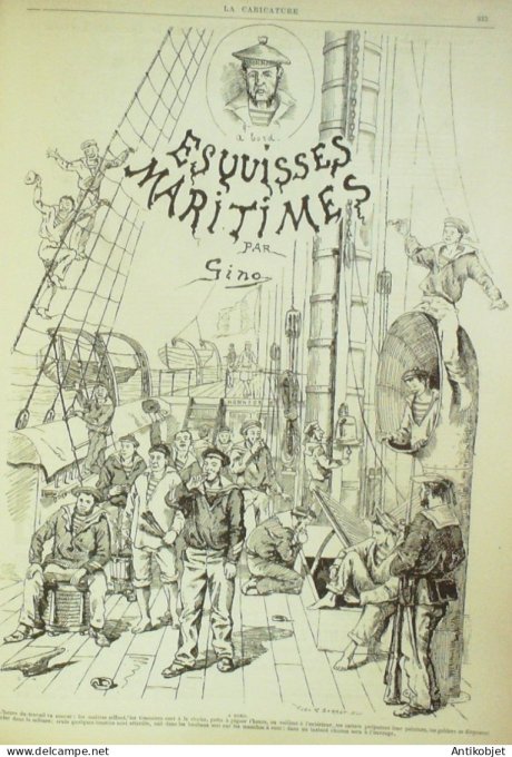 La Caricature 1884 #235 Jeunes gends Job Combat de marathon Ste-Lise fleuron  Robida
