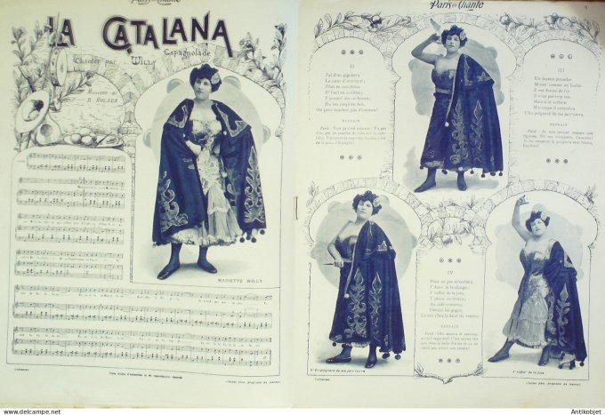 Paris qui chante 1903 #27 Mayol Rictus Fleuron Barde Willy Ablamowicz Pavart