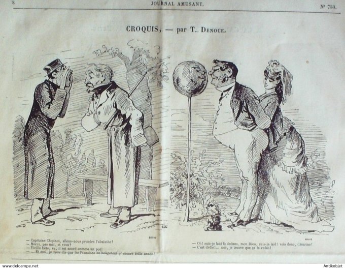 Le Journal Amusant 1870 #  753 A la campagne par Denoue et Beyle