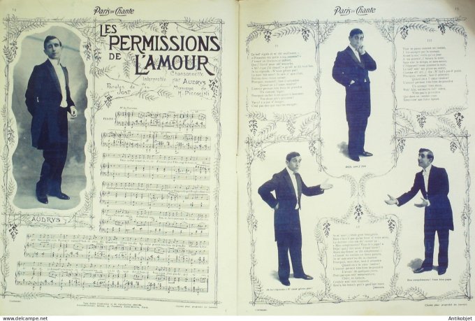Paris qui chante 1903 #27 Mayol Rictus Fleuron Barde Willy Ablamowicz Pavart