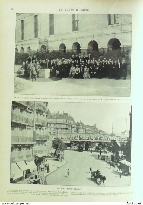 Le Monde illustré 1902 n°2363 Villers-Cotterets (02) Turin Troyes (10) Puteaux (92) Rouget de L'Isle