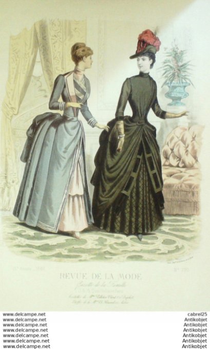 Gravure Mode La Gazette 1886 # 770 (Old Fashion plate)